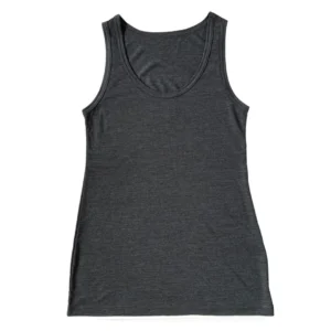 Klassisches heywool Damen-Tanktop aus 100% Merinowolle in dunklem Anthrazit.