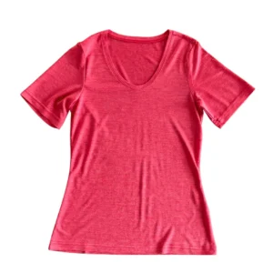 heywool Damen-T-Shirt himbeer aus Merinowolle & Seide