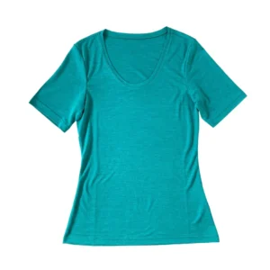 heywool Damen-T-Shirt smaragd aus Merinowolle & Seide