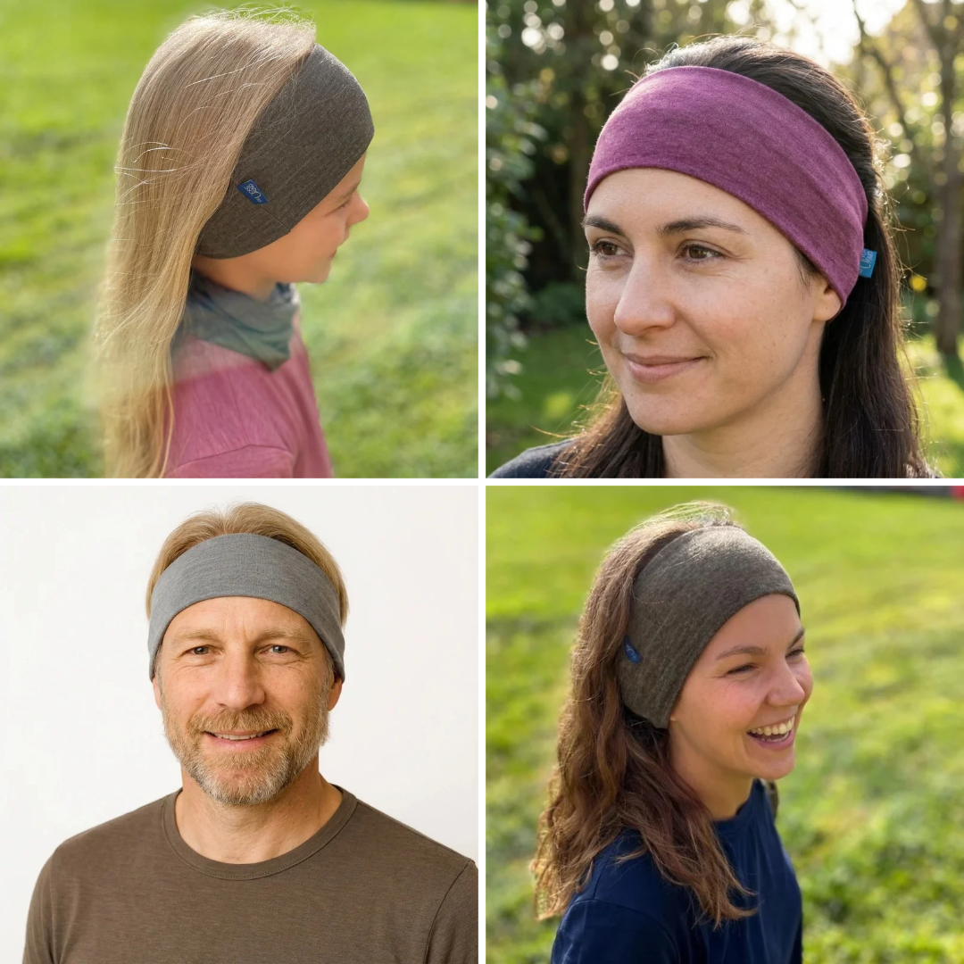 heywool Stirnband Grösse M und L, Merinowolle & Seide (bio/GOTS)