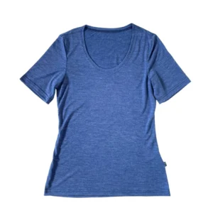 heywool Damen-T-Shirt royalblau aus Merinowolle & Seide