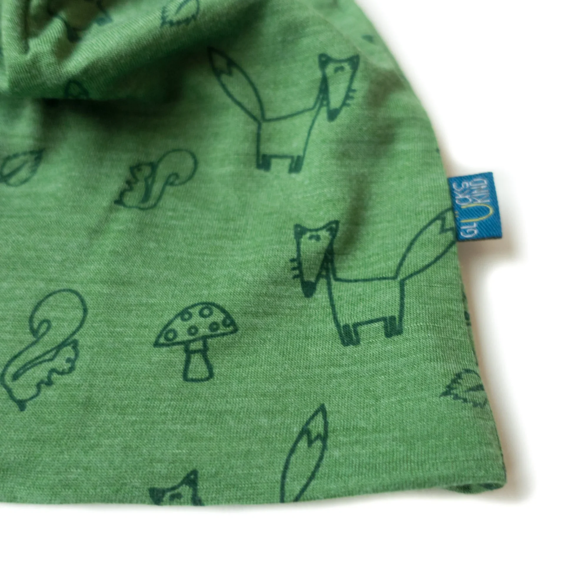 heywool Kindermütze waldgrün Fuchs aus Merinowolle & Seide – Bild 2