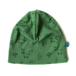 heywool Kindermütze waldgrün Fuchs aus Merinowolle & Seide