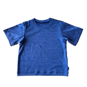 heywool Kinder-T-Shirt royalblau aus Merinowolle & Seide