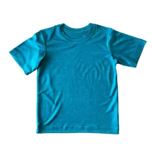 heywool Kinder-T-Shirt smaragd aus Merinowolle & Seide
