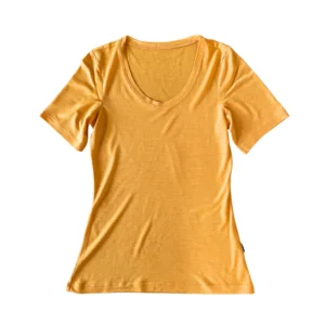 heywool Damen-T-Shirt sonnengelb aus Merinowolle & Seide