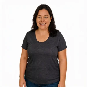 heywool Damen-T-Shirt anthrazit aus Merinowolle & Seide